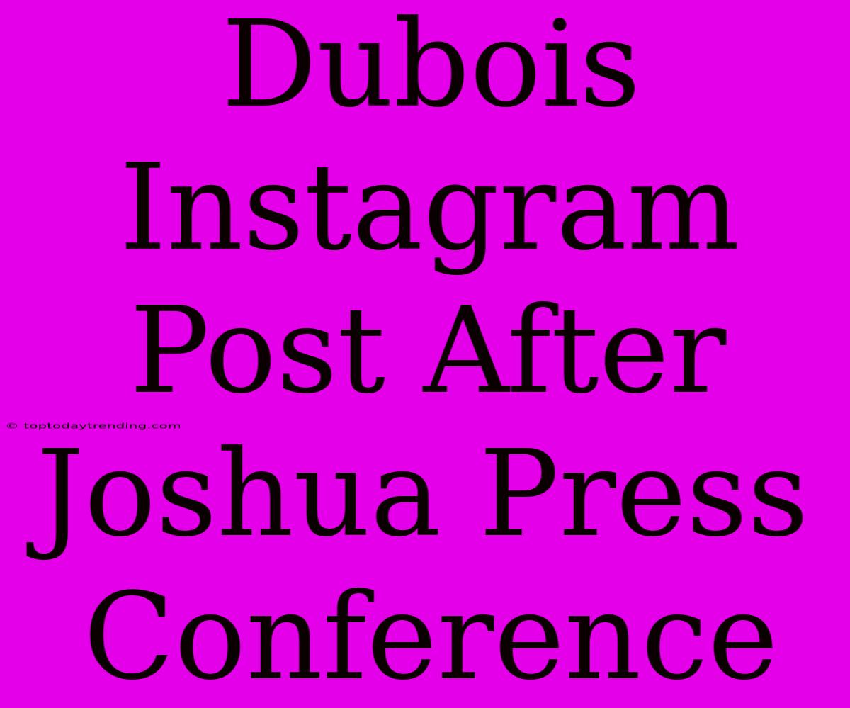 Dubois Instagram Post After Joshua Press Conference