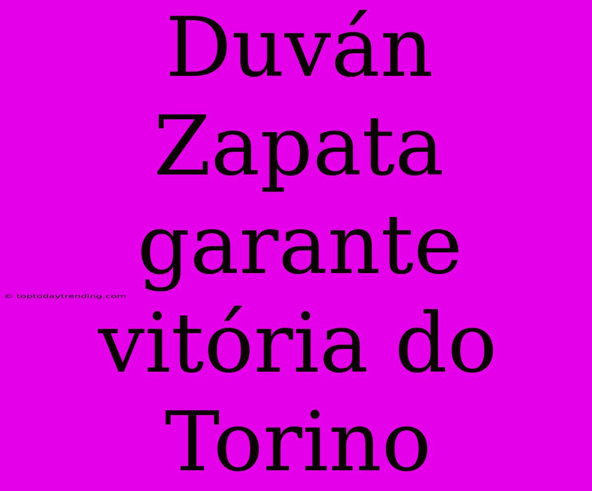 Duván Zapata Garante Vitória Do Torino