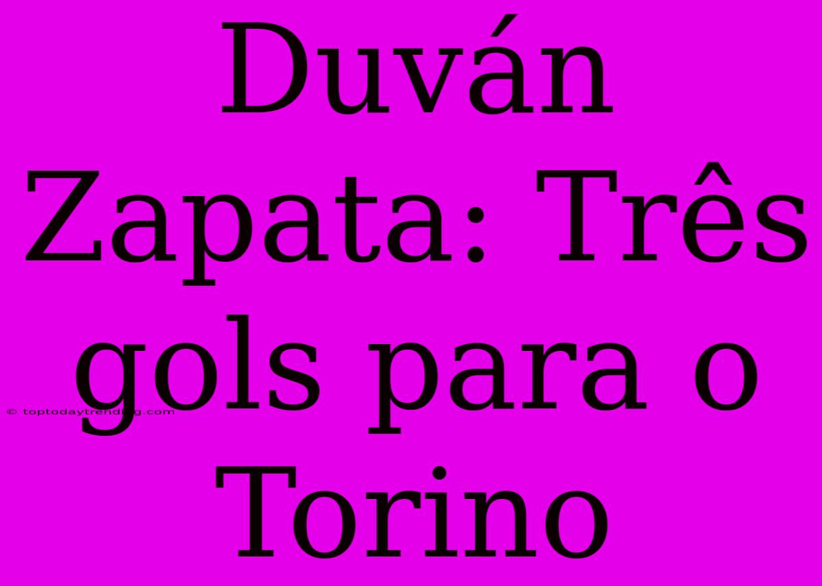 Duván Zapata: Três Gols Para O Torino