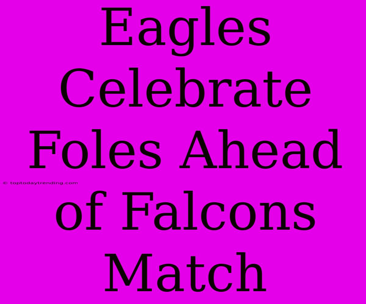 Eagles Celebrate Foles Ahead Of Falcons Match