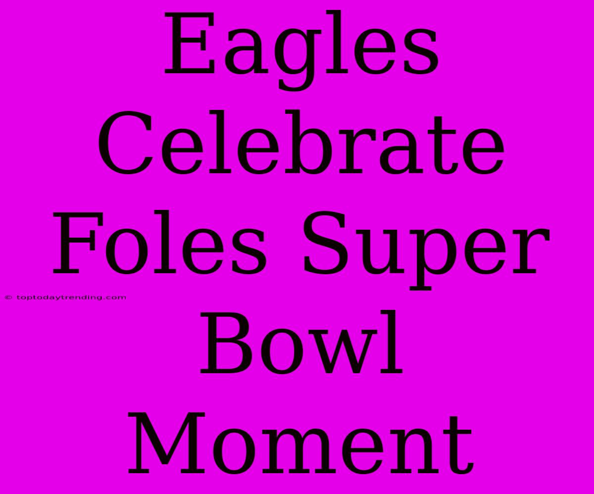 Eagles Celebrate Foles Super Bowl Moment