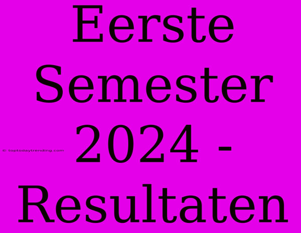 Eerste Semester 2024 - Resultaten