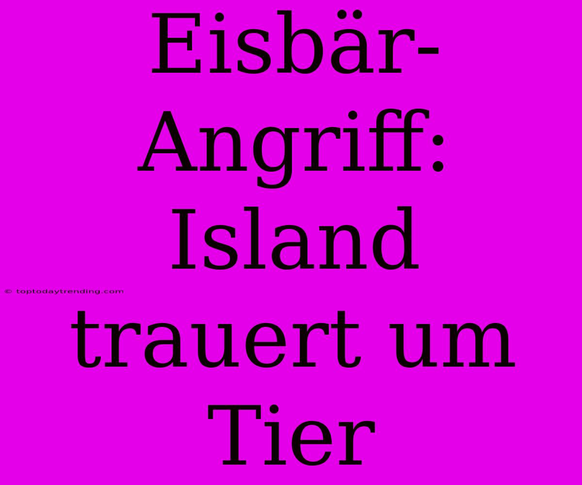 Eisbär-Angriff: Island Trauert Um Tier