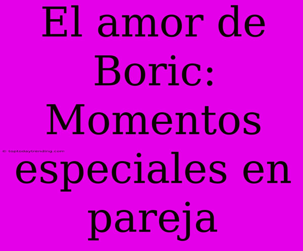 El Amor De Boric: Momentos Especiales En Pareja