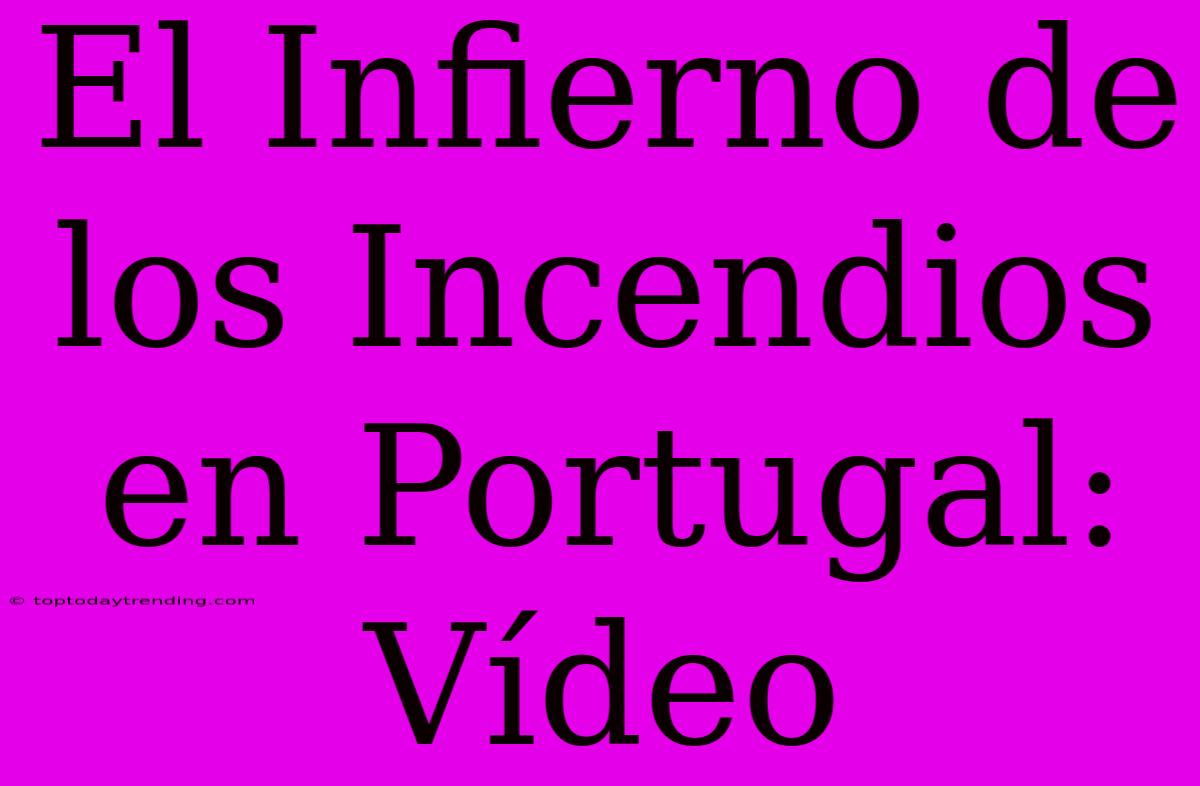 El Infierno De Los Incendios En Portugal: Vídeo