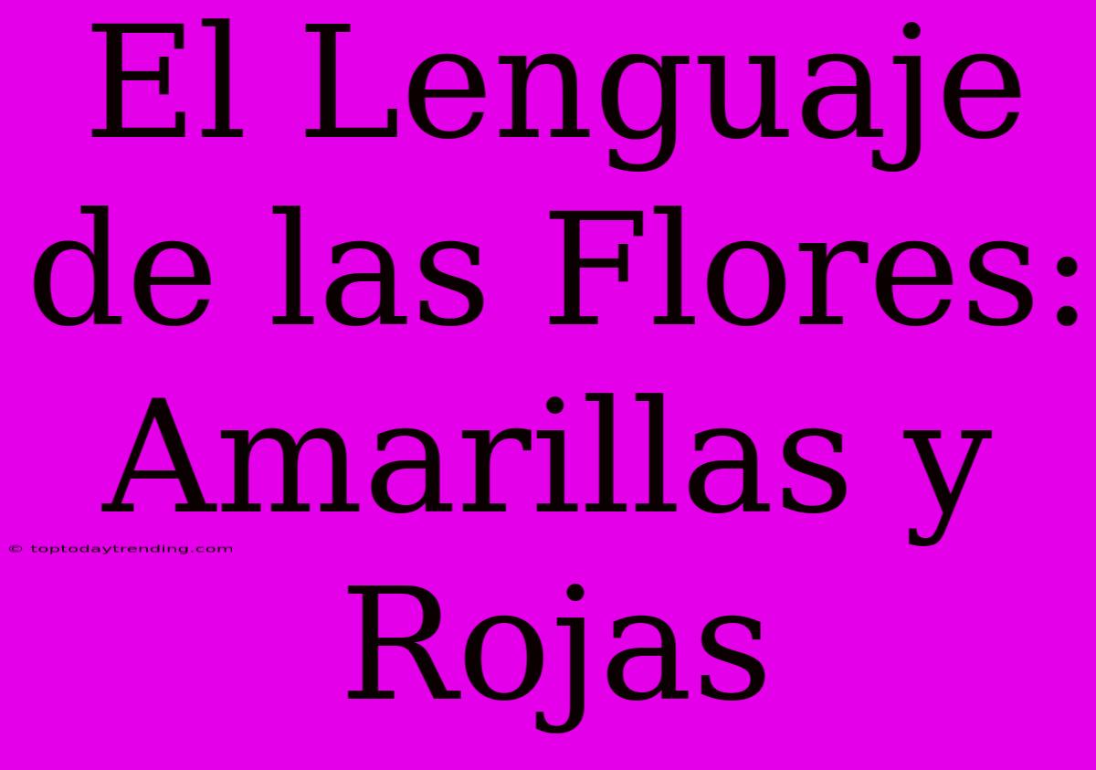 El Lenguaje De Las Flores: Amarillas Y Rojas