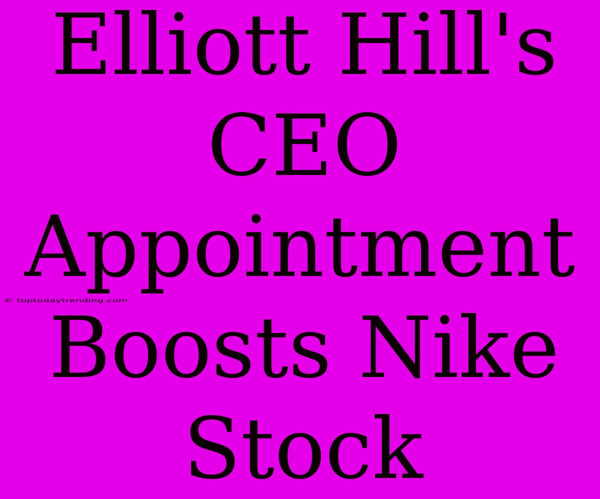 Elliott Hill's CEO Appointment Boosts Nike Stock