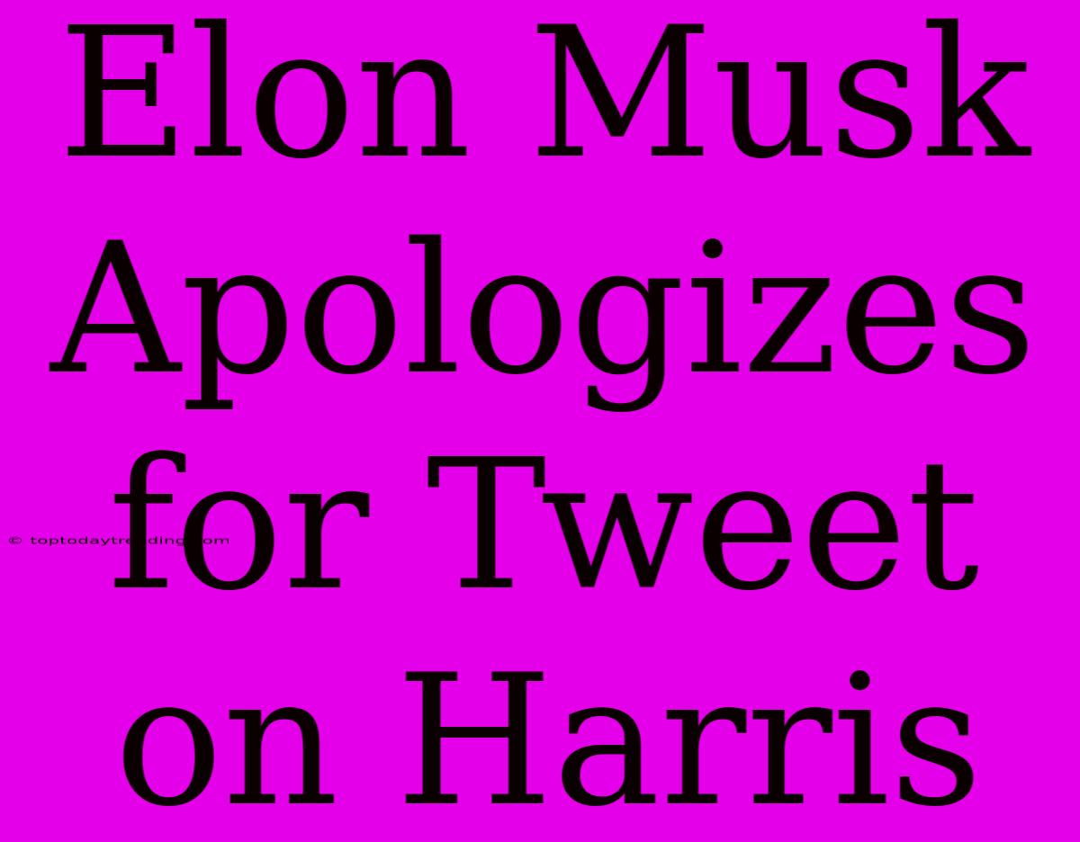 Elon Musk Apologizes For Tweet On Harris