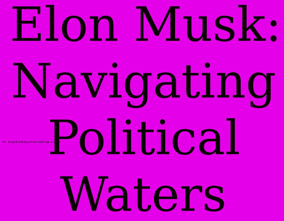 Elon Musk: Navigating Political Waters