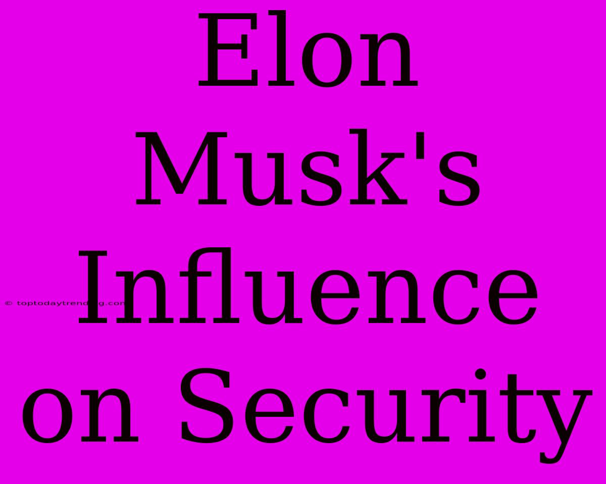 Elon Musk's Influence On Security