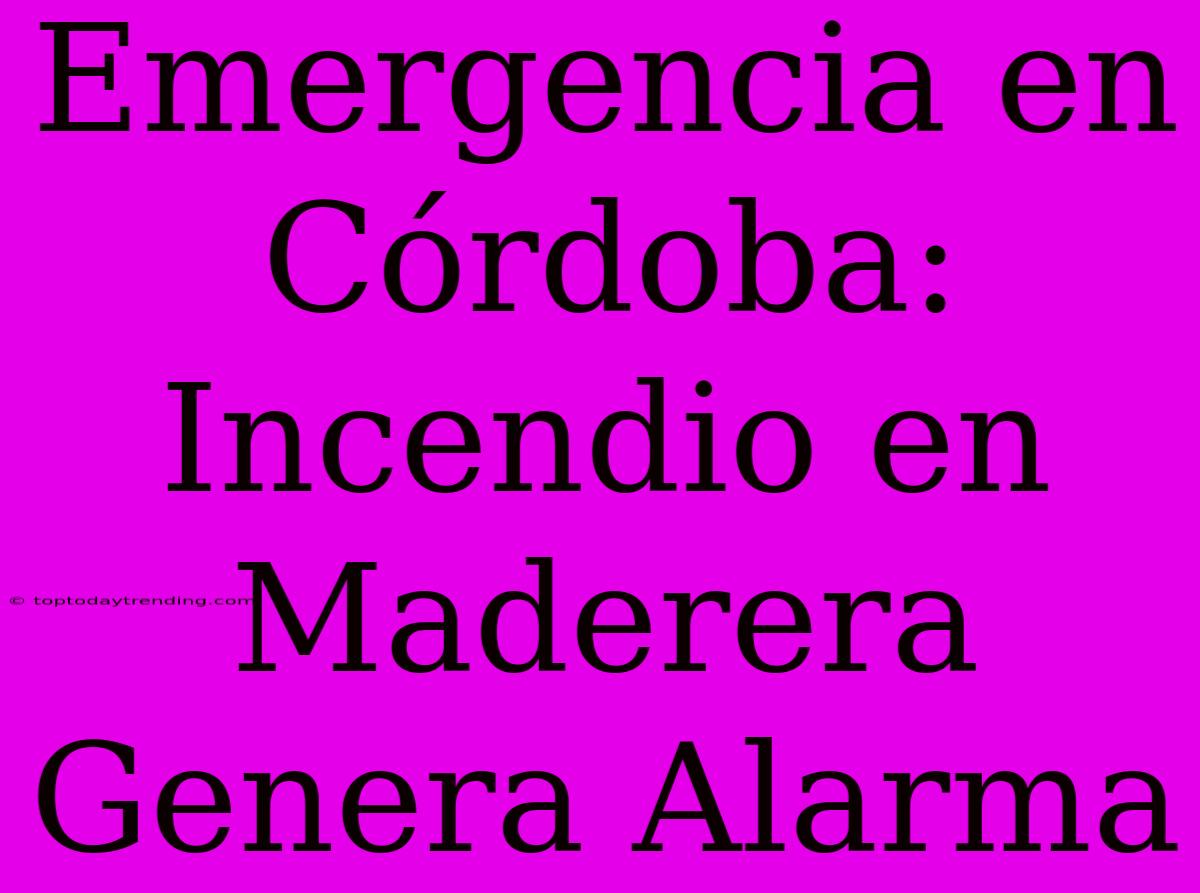 Emergencia En Córdoba: Incendio En Maderera Genera Alarma