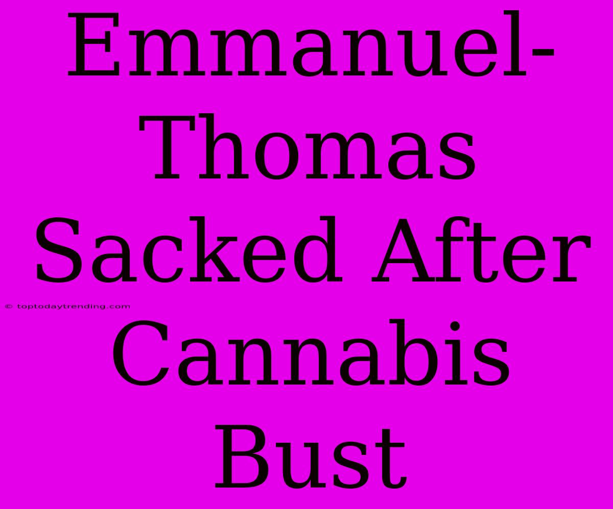 Emmanuel-Thomas Sacked After Cannabis Bust