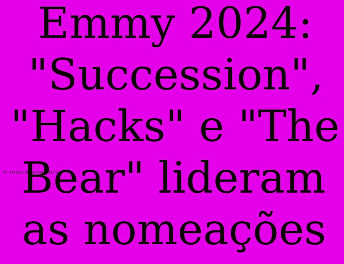 Emmy 2024: 