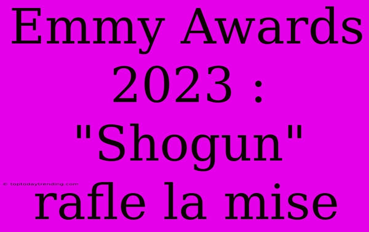 Emmy Awards 2023 : 