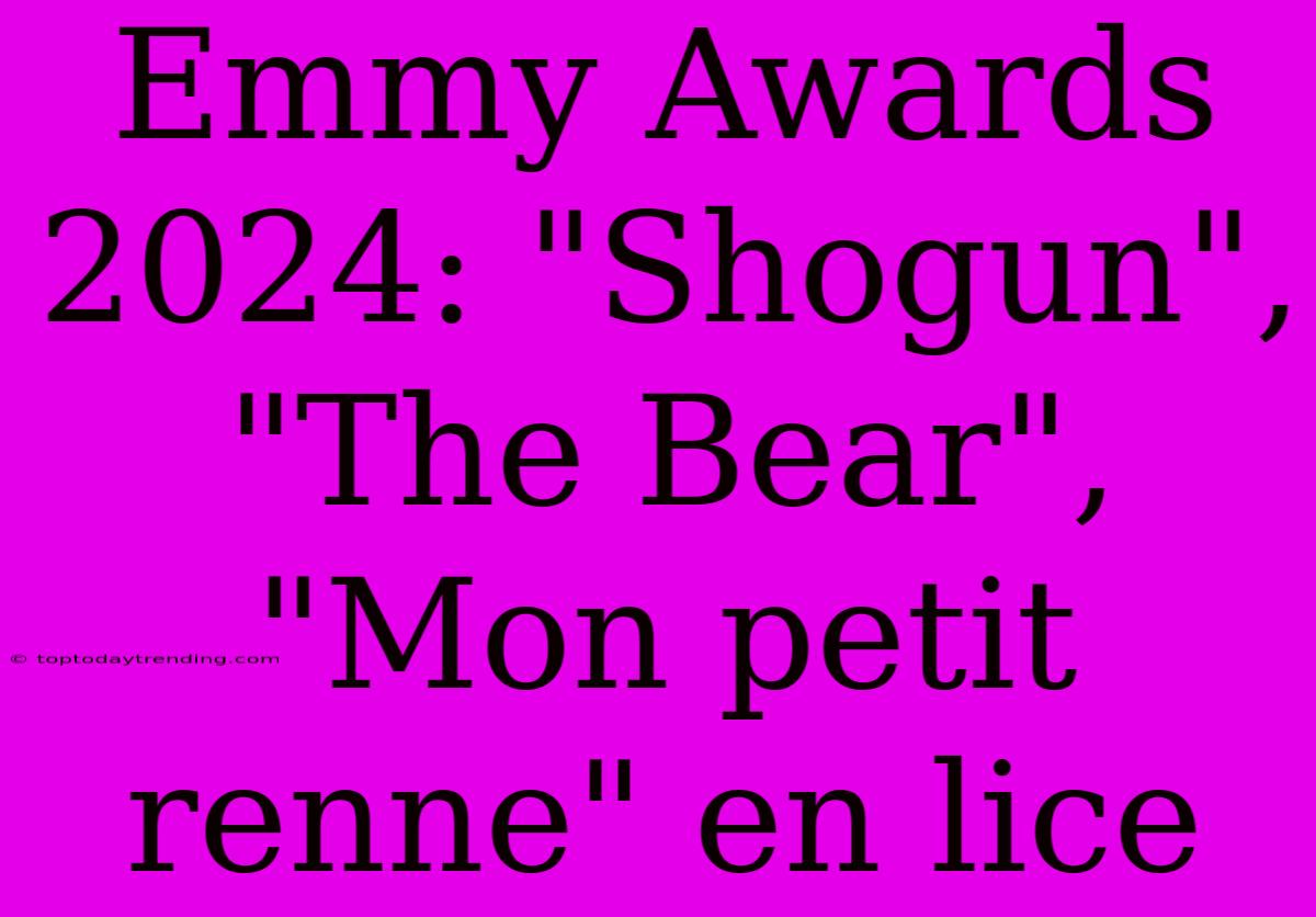 Emmy Awards 2024: 