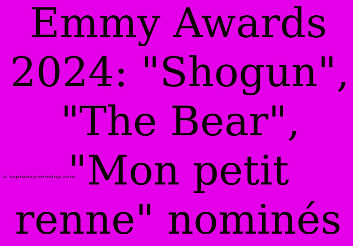 Emmy Awards 2024: 