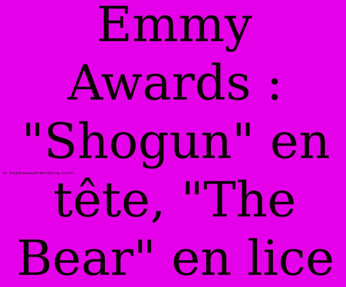 Emmy Awards : 