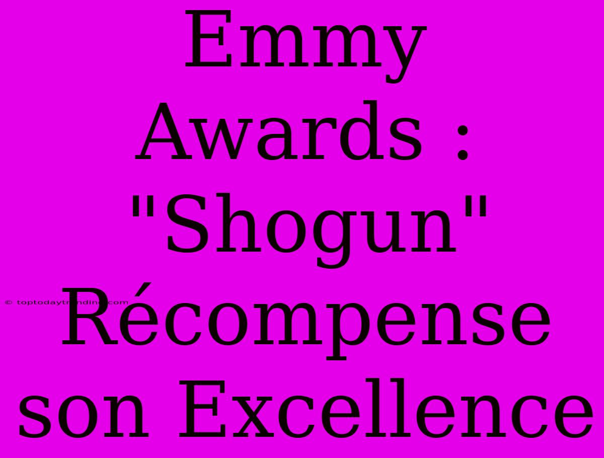 Emmy Awards : 