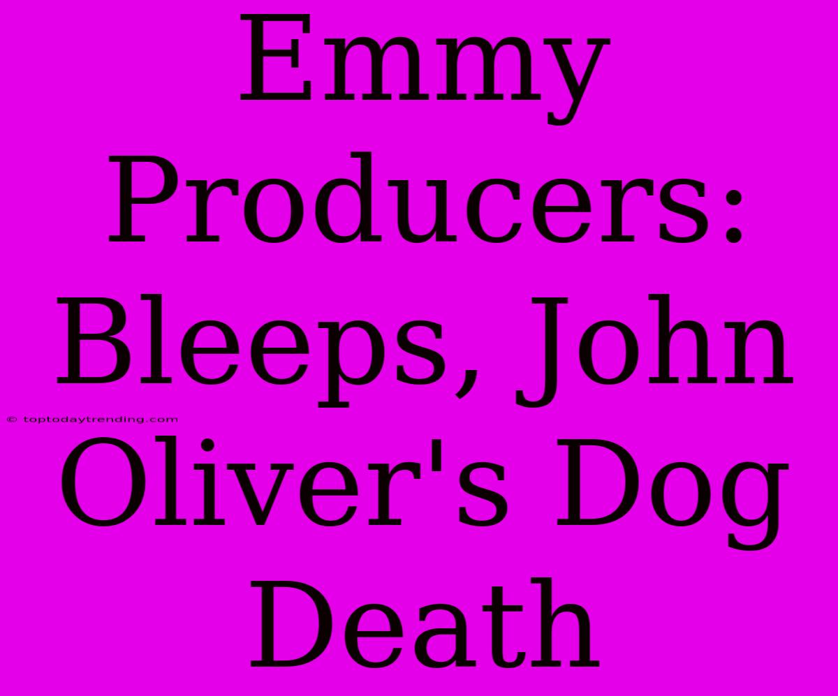 Emmy Producers: Bleeps, John Oliver's Dog Death