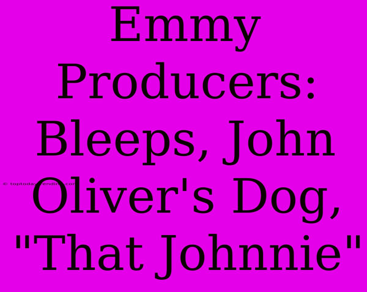 Emmy Producers: Bleeps, John Oliver's Dog, 