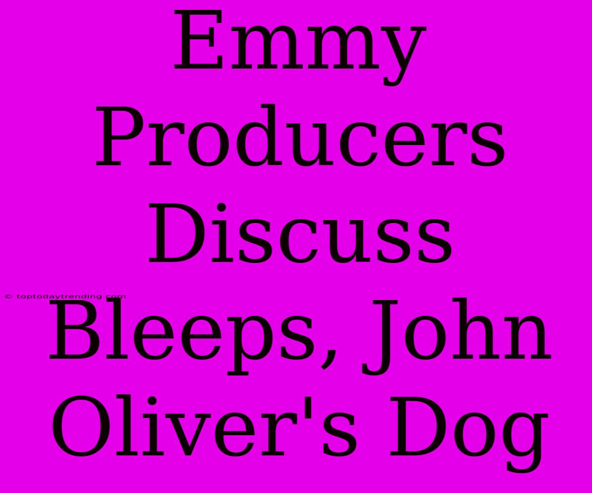 Emmy Producers Discuss Bleeps, John Oliver's Dog