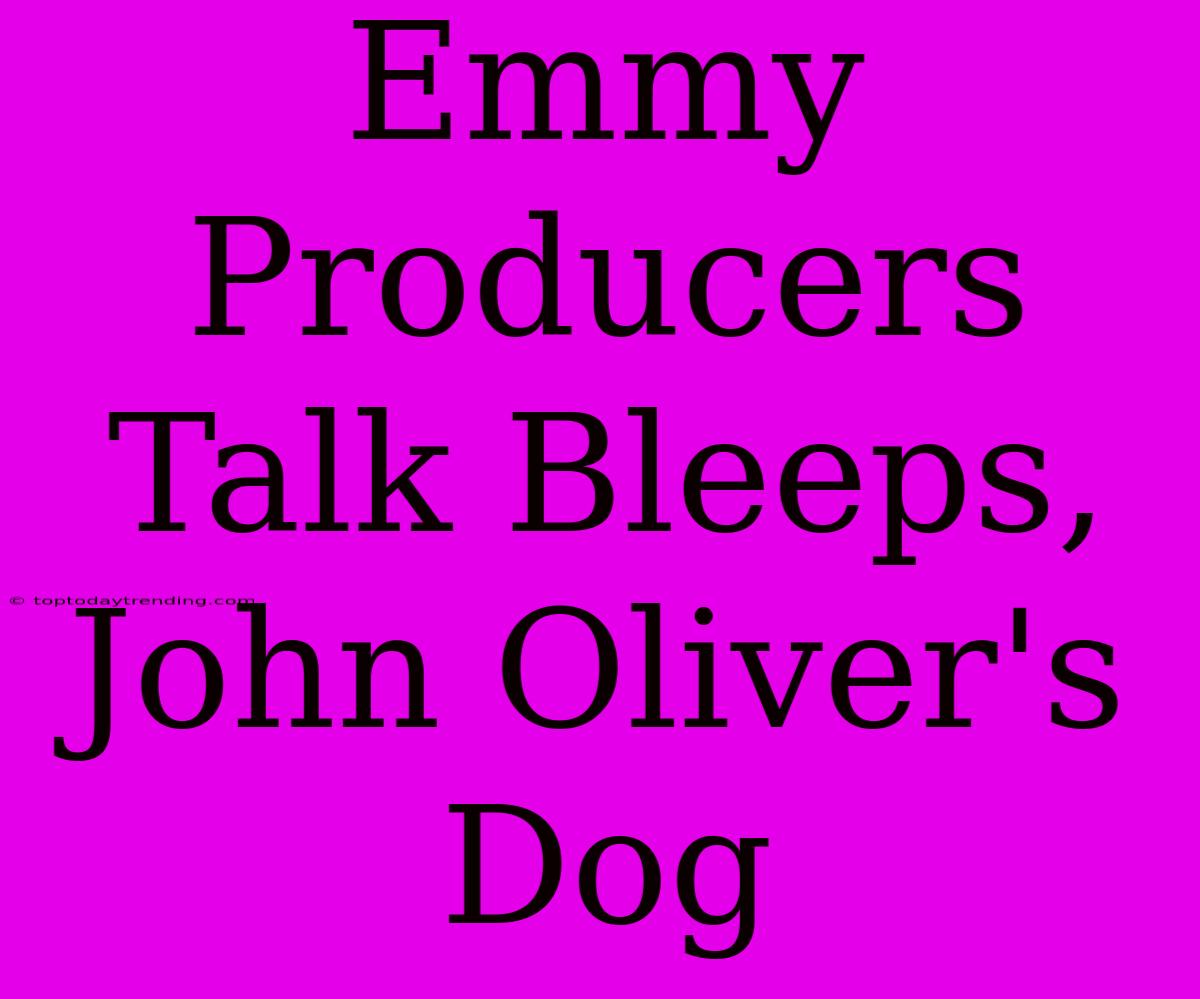 Emmy Producers Talk Bleeps, John Oliver's Dog