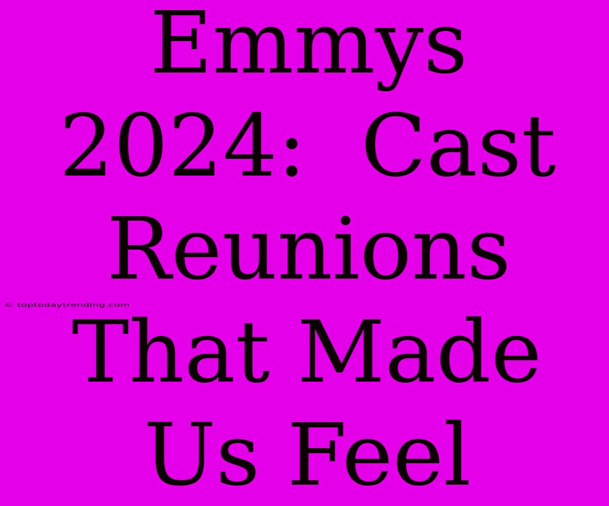 Emmys 2024:  Cast Reunions That Made Us Feel