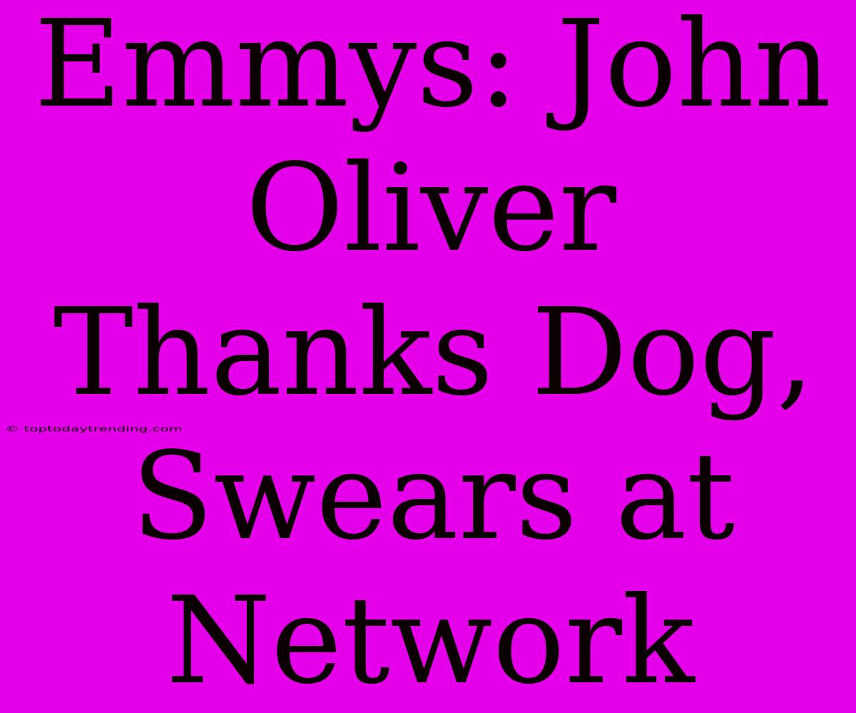 Emmys: John Oliver Thanks Dog, Swears At Network