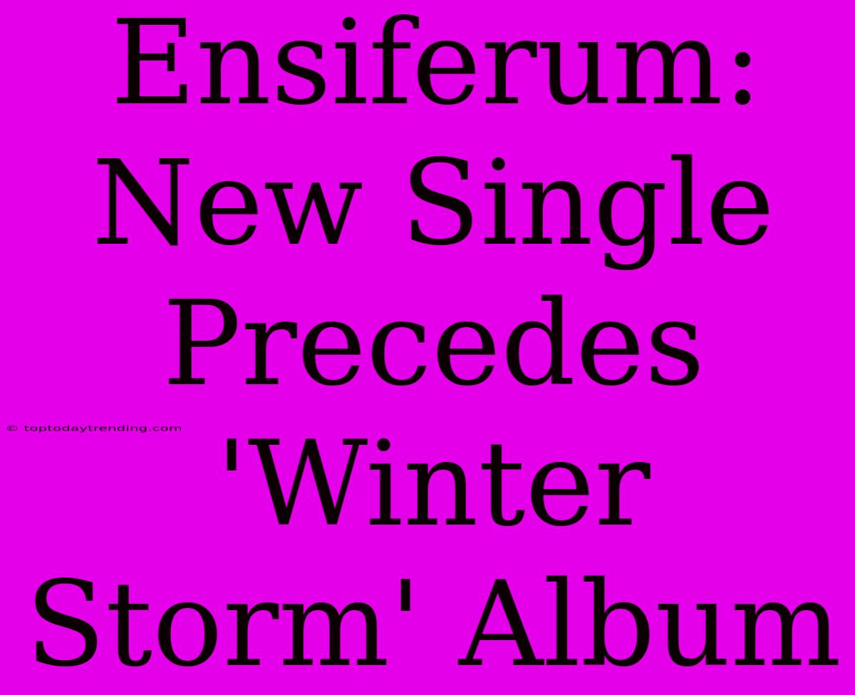 Ensiferum: New Single Precedes 'Winter Storm' Album