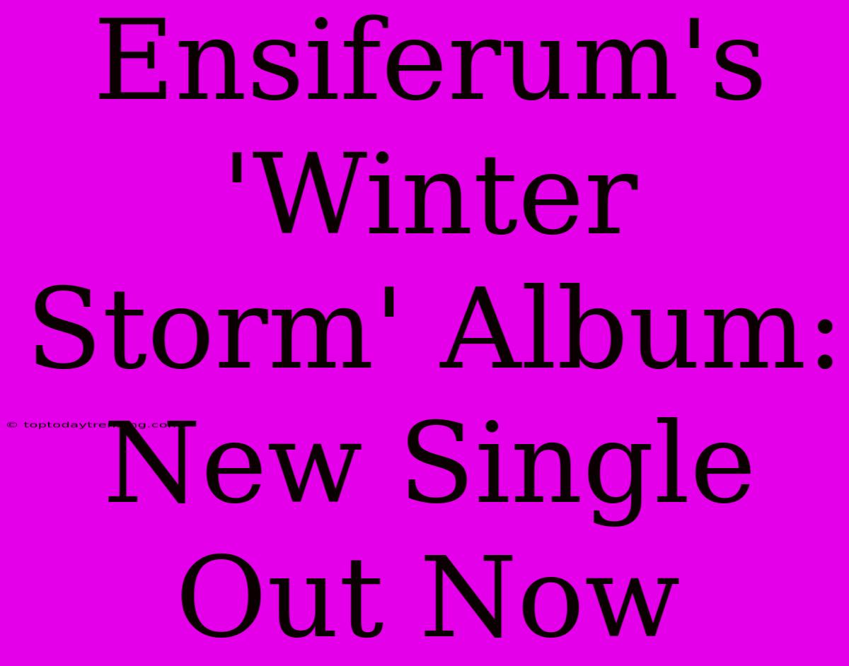 Ensiferum's 'Winter Storm' Album: New Single Out Now