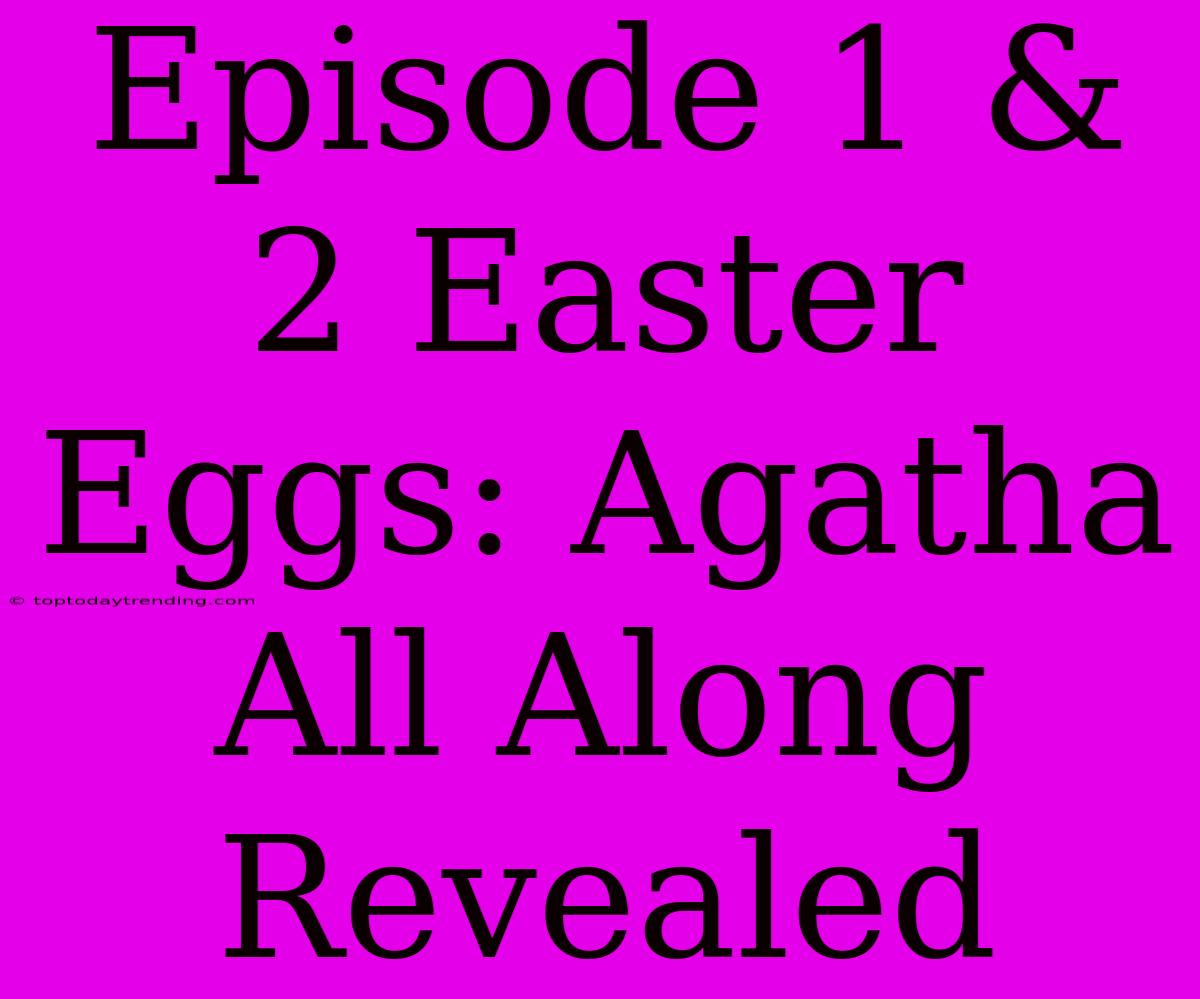 Episode 1 & 2 Easter Eggs: Agatha All Along Revealed