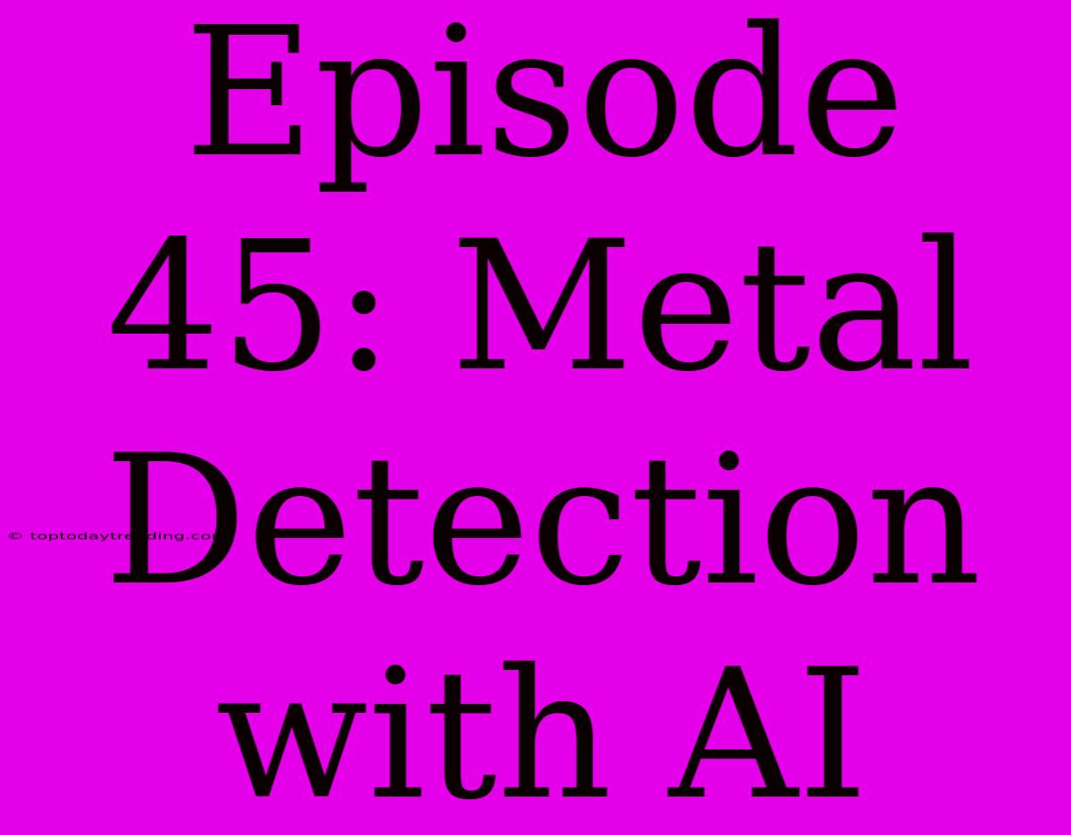 Episode 45: Metal Detection With AI