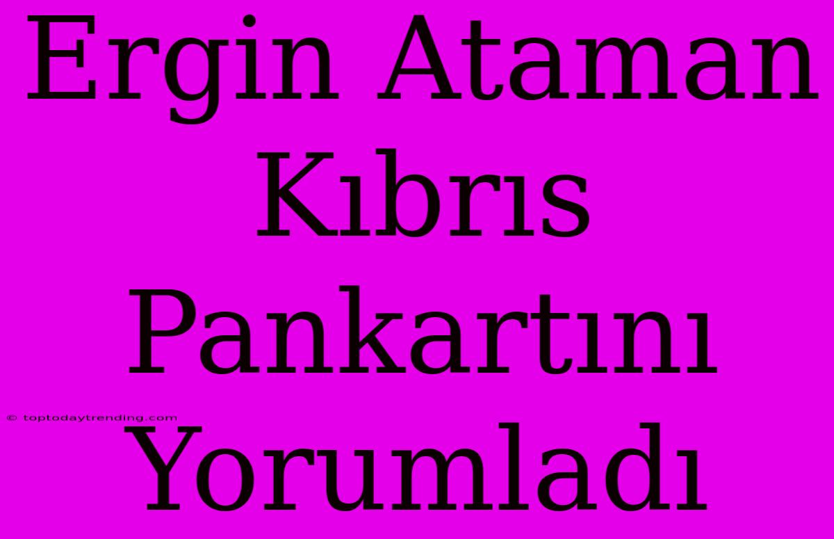 Ergin Ataman Kıbrıs Pankartını Yorumladı