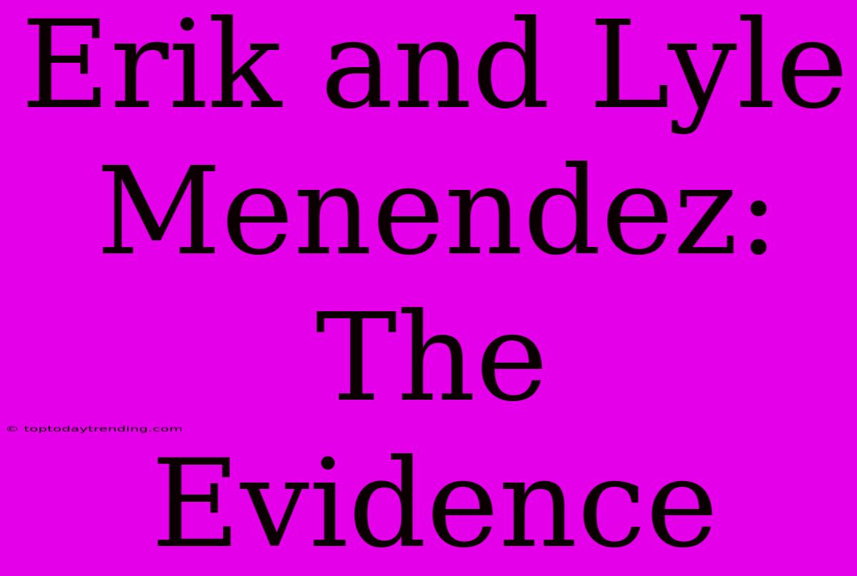 Erik And Lyle Menendez: The Evidence