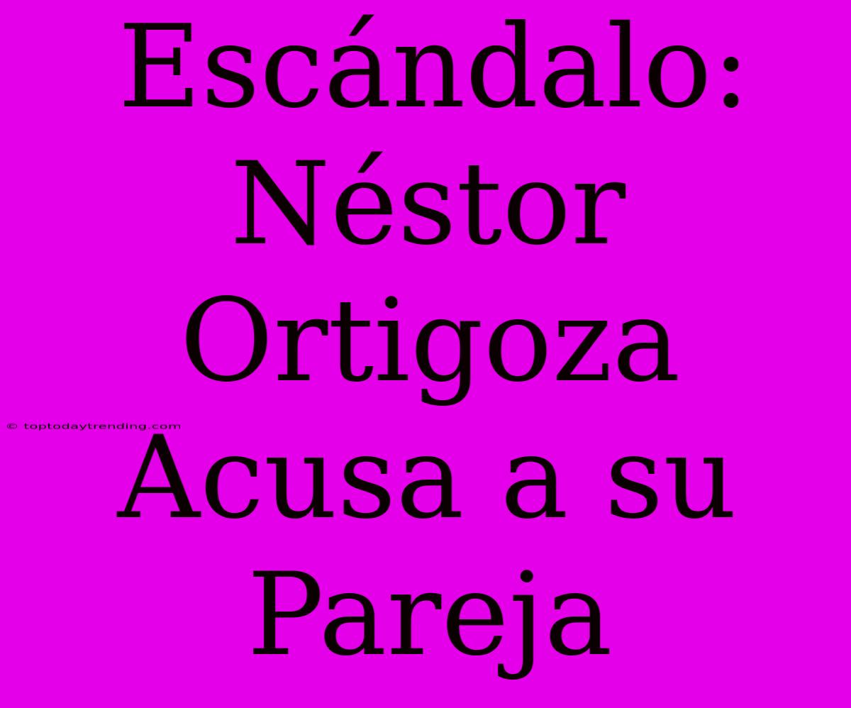 Escándalo: Néstor Ortigoza Acusa A Su Pareja