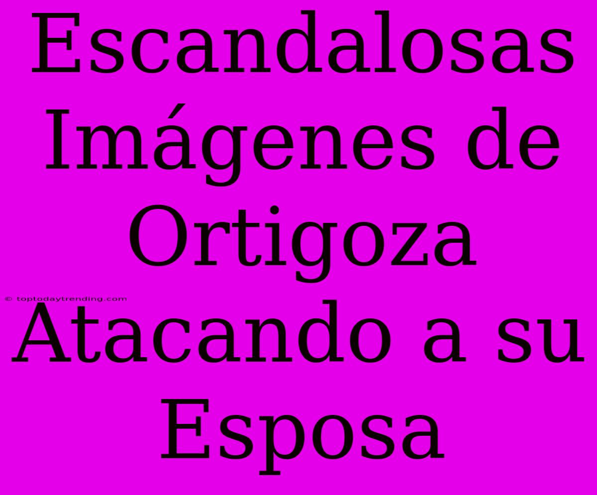 Escandalosas Imágenes De Ortigoza Atacando A Su Esposa