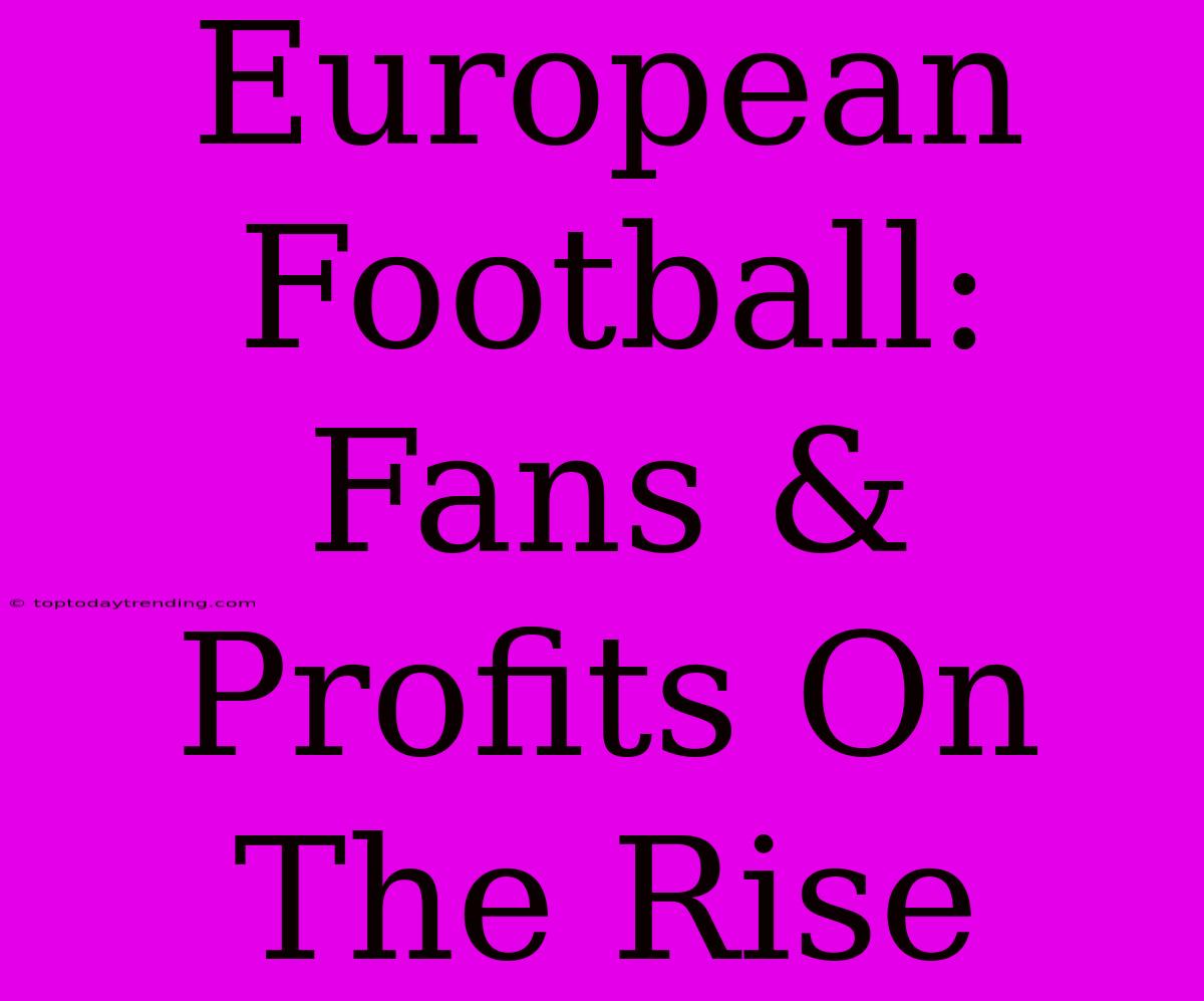 European Football:  Fans & Profits On The Rise