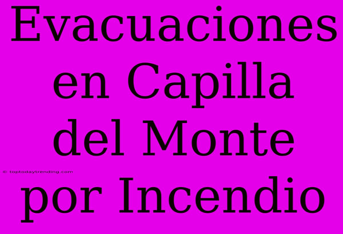 Evacuaciones En Capilla Del Monte Por Incendio