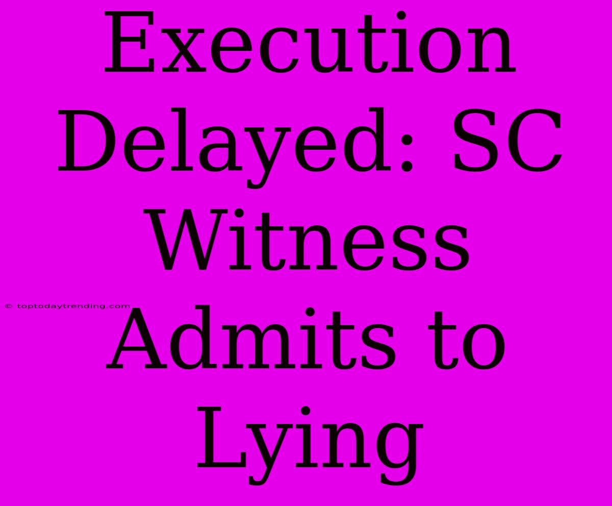 Execution Delayed: SC Witness Admits To Lying