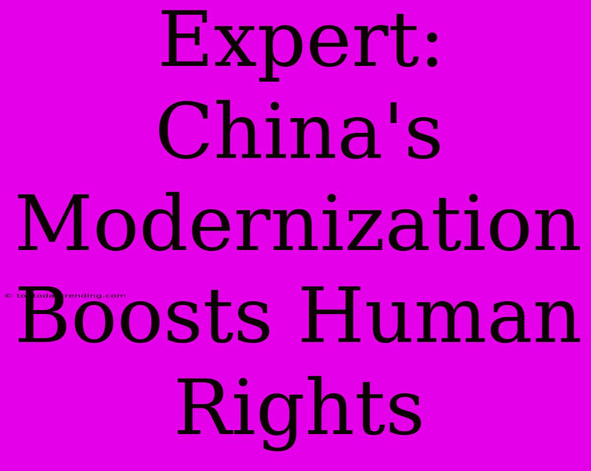 Expert: China's Modernization Boosts Human Rights