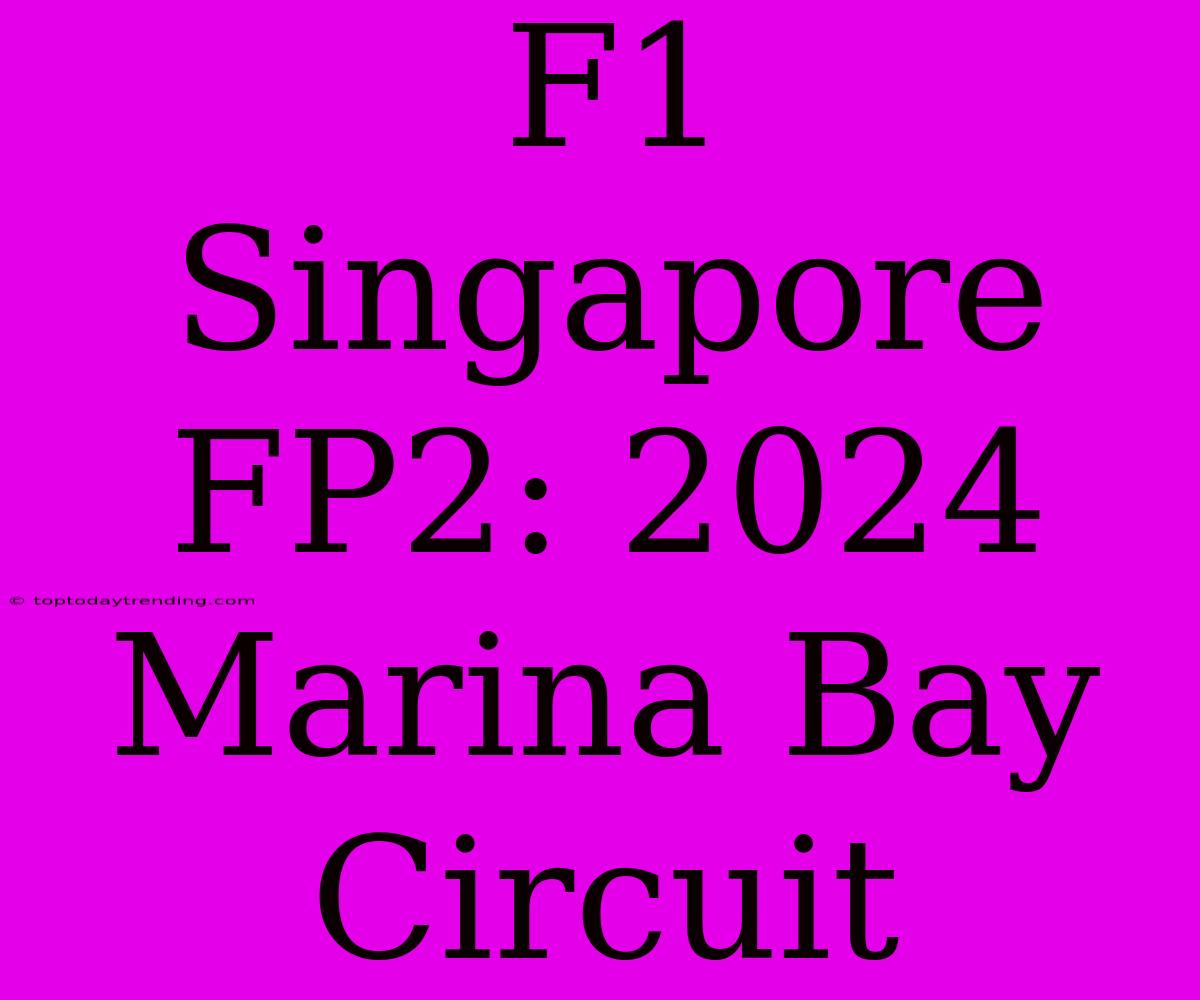 F1 Singapore FP2: 2024 Marina Bay Circuit