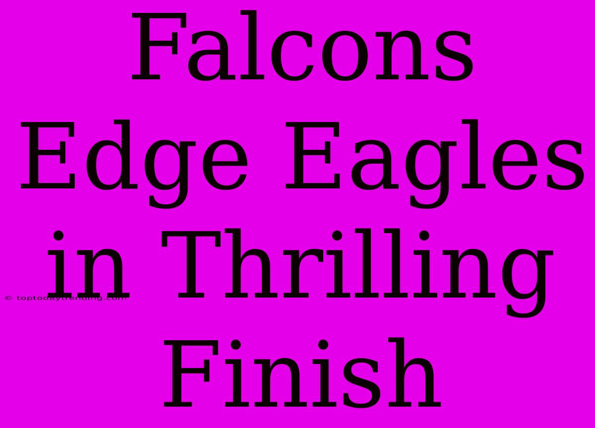 Falcons Edge Eagles In Thrilling Finish