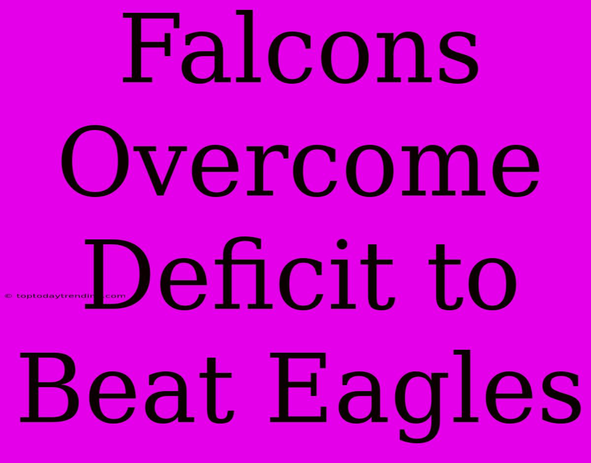 Falcons Overcome Deficit To Beat Eagles