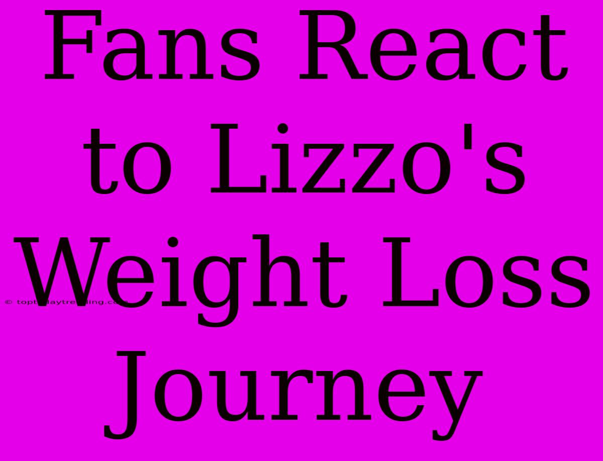 Fans React To Lizzo's Weight Loss Journey