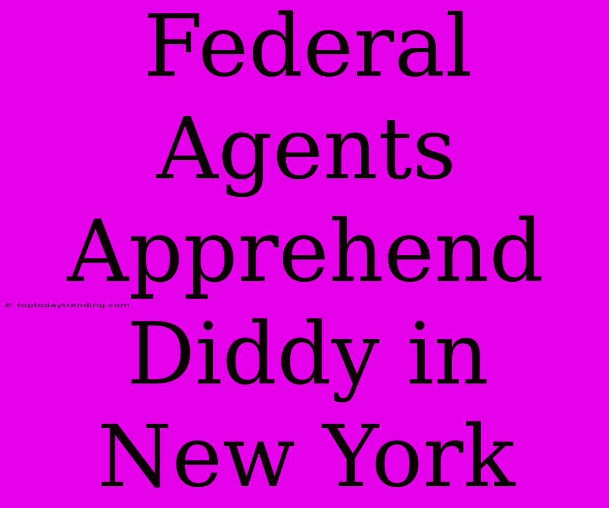 Federal Agents Apprehend Diddy In New York