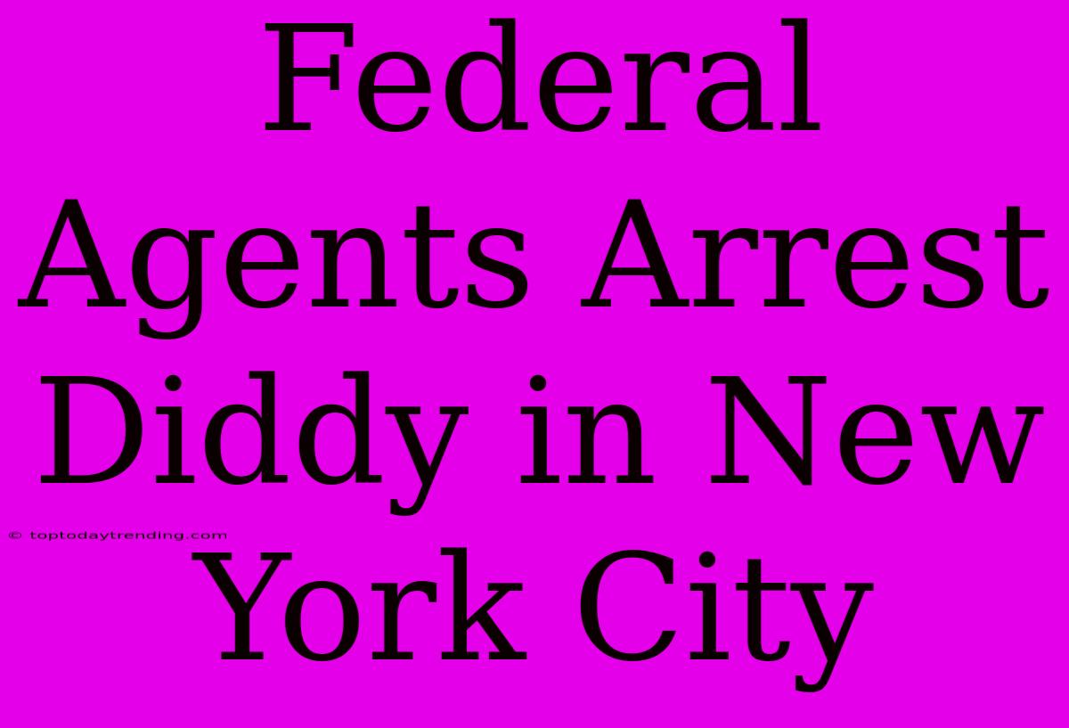 Federal Agents Arrest Diddy In New York City