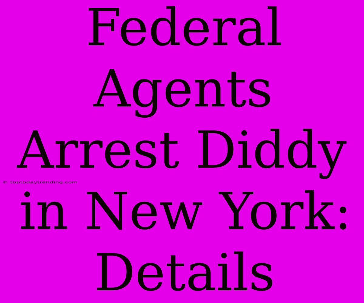 Federal Agents Arrest Diddy In New York: Details