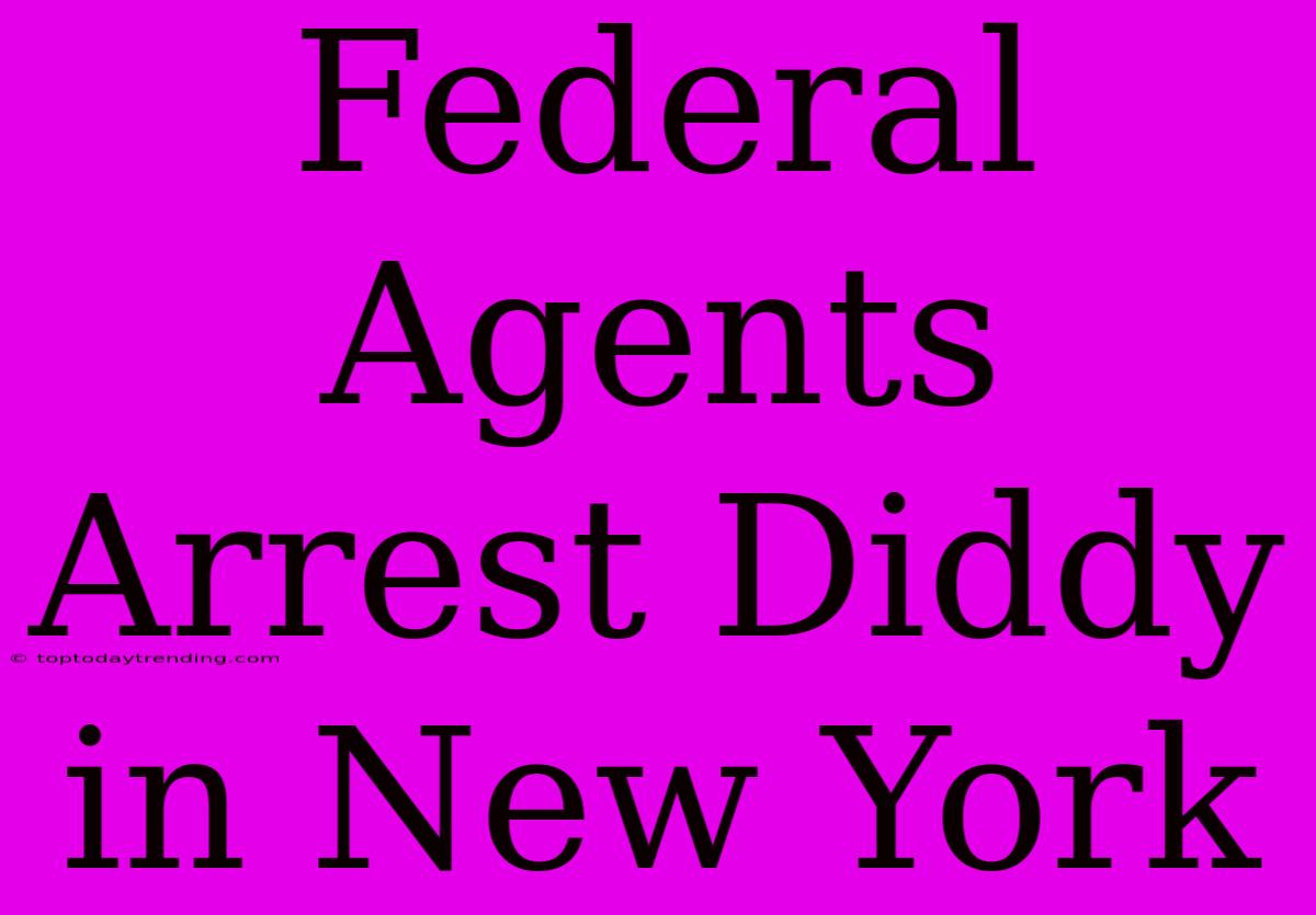 Federal Agents Arrest Diddy In New York