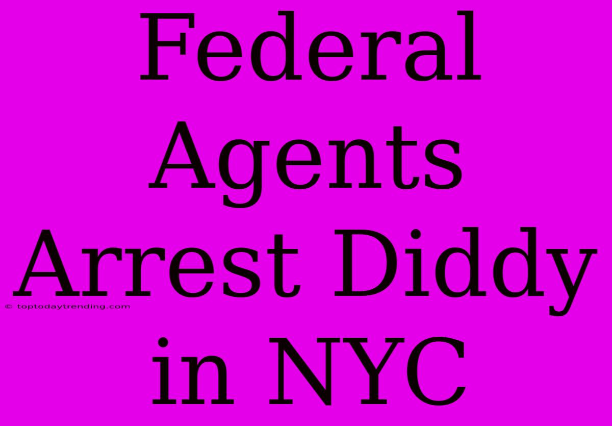 Federal Agents Arrest Diddy In NYC