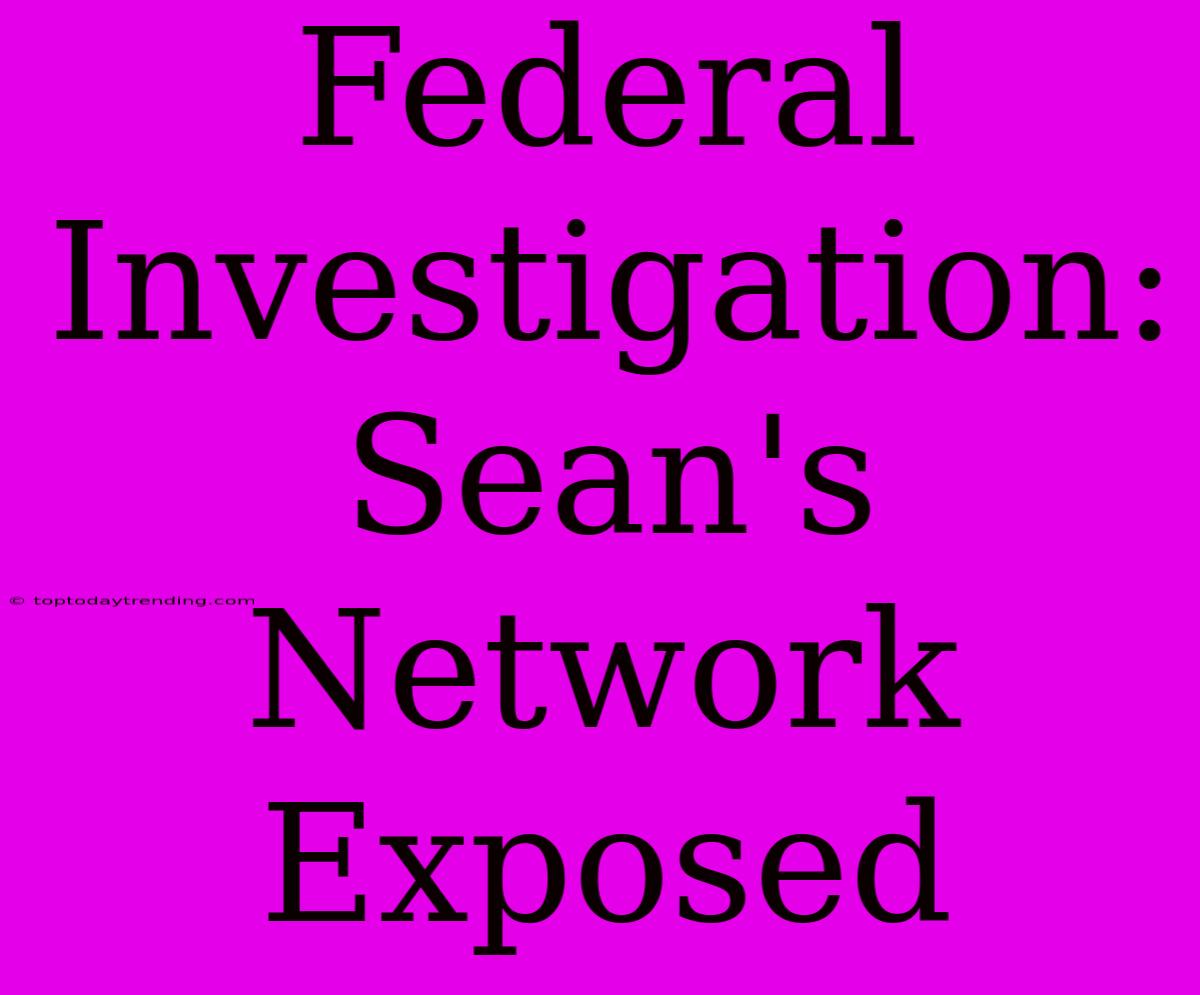 Federal Investigation: Sean's Network Exposed